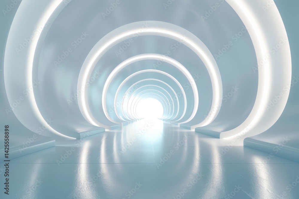 Abstract Circular Tunnel with White Light Abstract Circular Tunnel with White Light