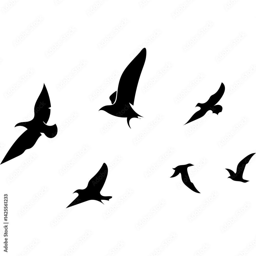Fototapeta premium Flying Birds Silhouette