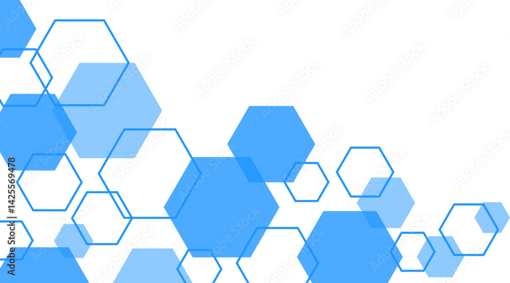 Blue Geometric Hexagonal Corner Blue Geometric Hexagonal Corner