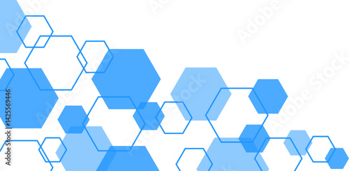 Blue Geometric Hexagonal Corner