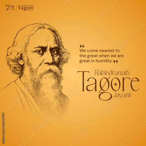 Rabindranath Tagore Jayanti Soical Media Post 