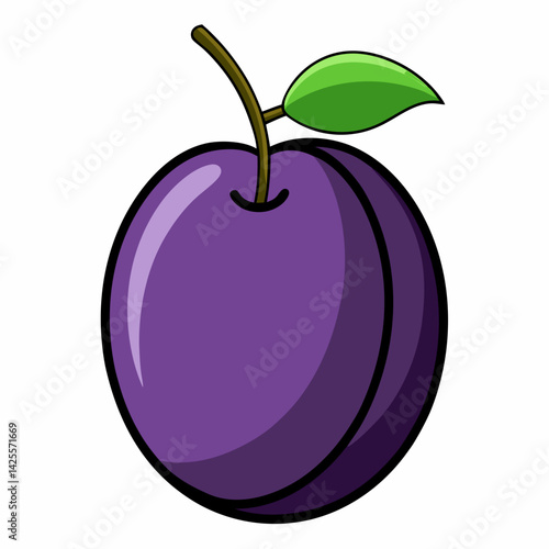 plum isolated on white background