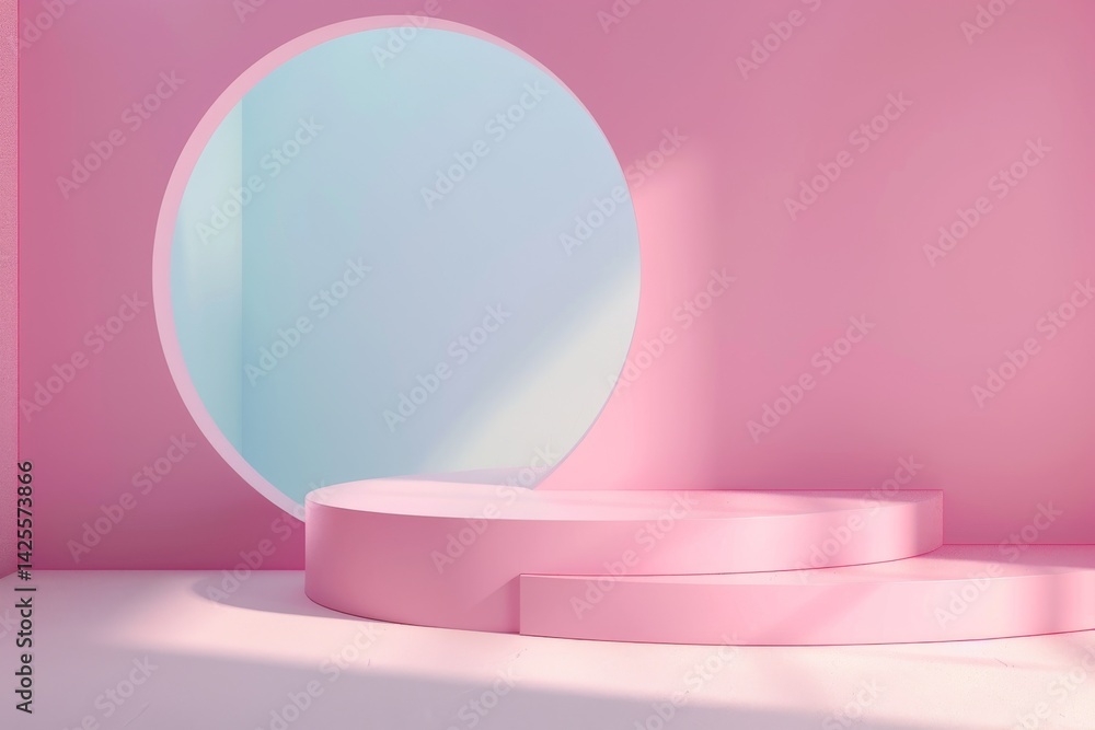 Pink Minimalist Product Display with Circular Cutout Pink Minimalist Product Display with Circular Cutout