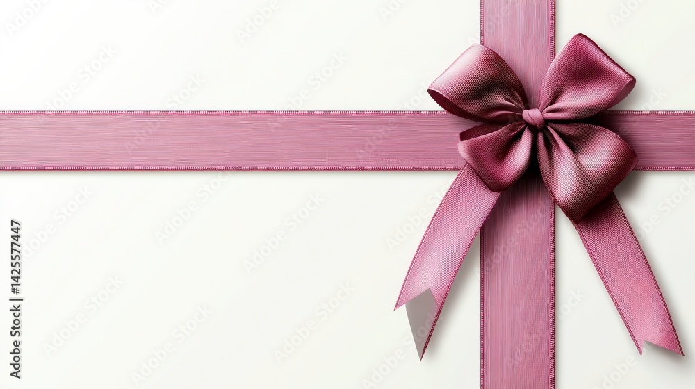 Vibrant Gift Voucher with Bow on White Background Vibrant Gift Voucher with Bow on White Background