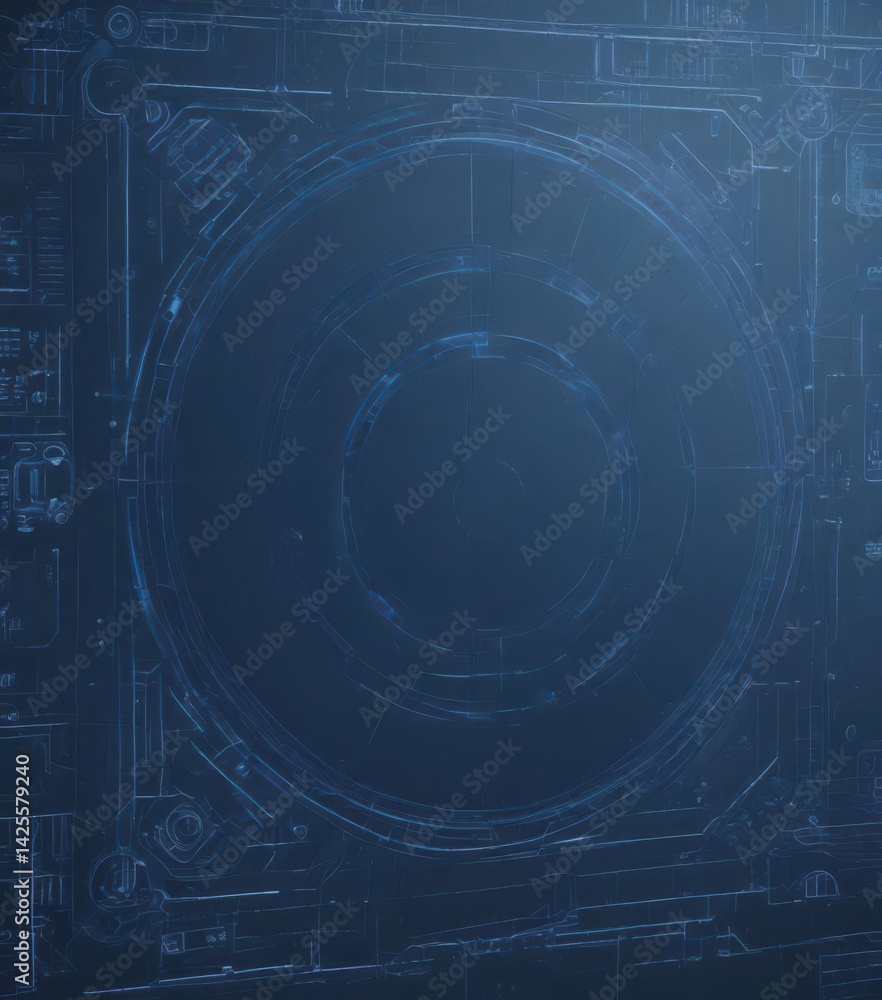 Obraz premium Dark blue blueprint effect, abstract technical concept , pattern, texture