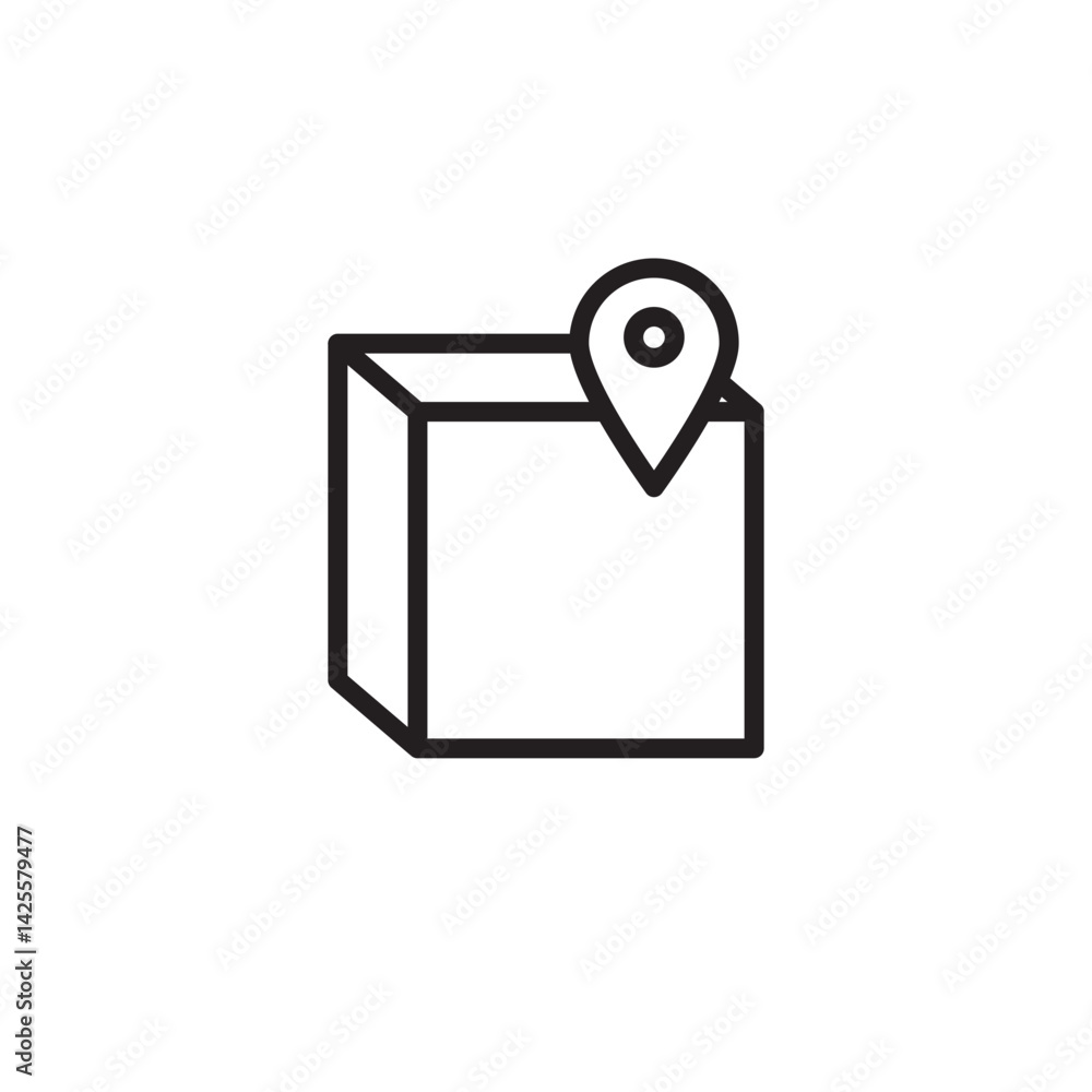 courier box location icon editable outline stroke vector eps courier box location icon editable outline stroke vector eps