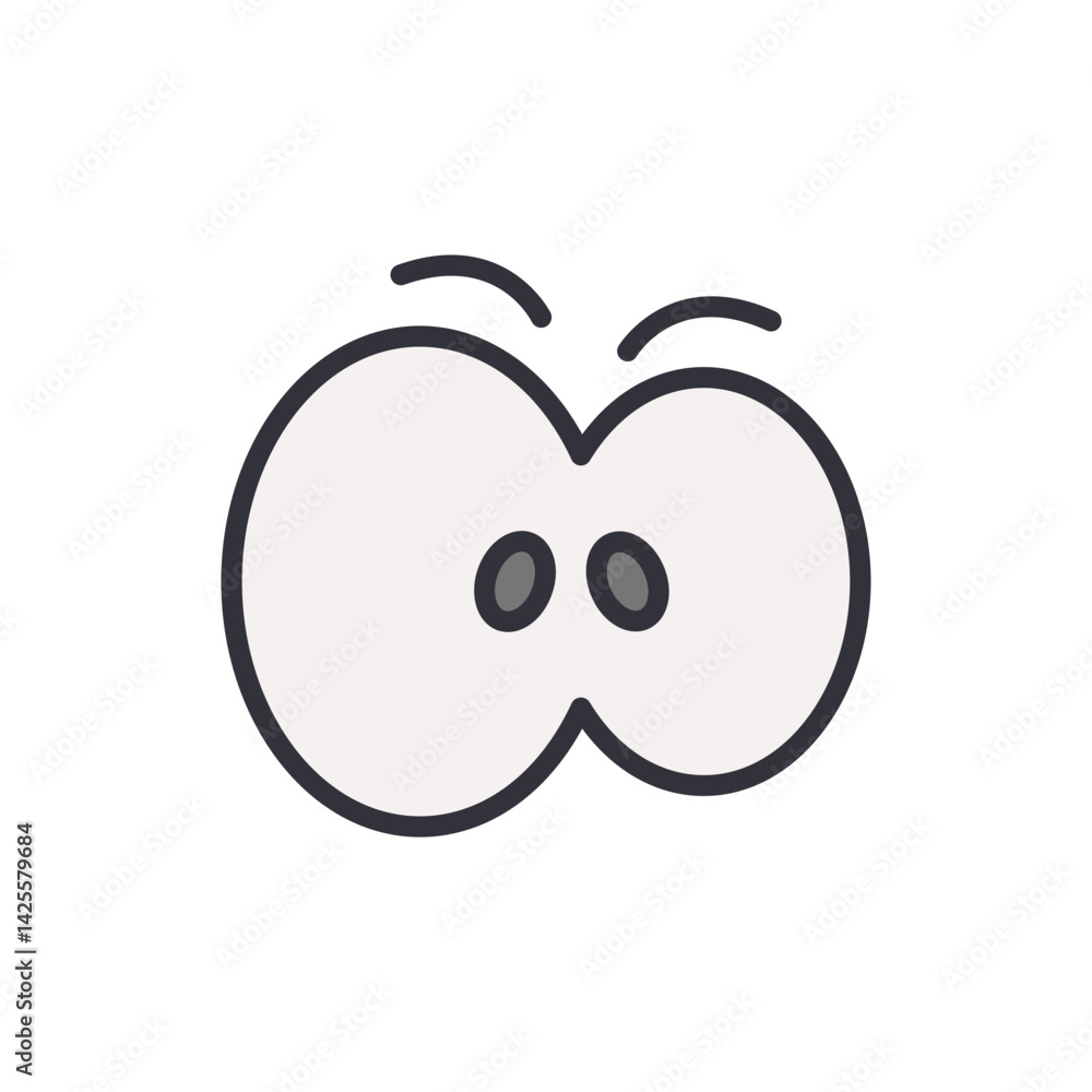 Fototapeta premium Cartoon eye colored icons, minimalist vector illustration ,simple transparent graphic element .Isolated on white background