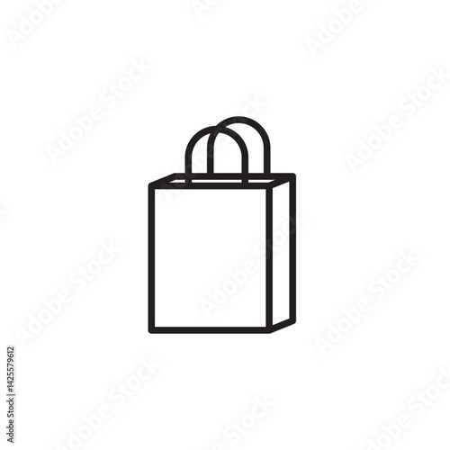 shopping bag icon editable outline stroke vector eps