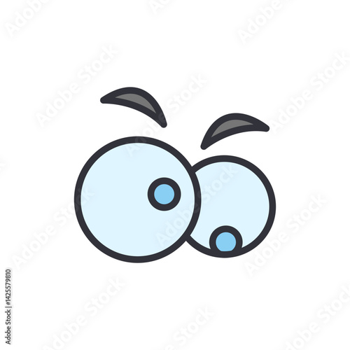Stupid eye colored icons, minimalist vector illustration ,simple transparent graphic element .Isolated on white background