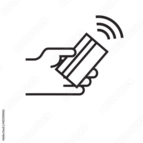 debit credit card sensor icon editable outline stroke vector eps