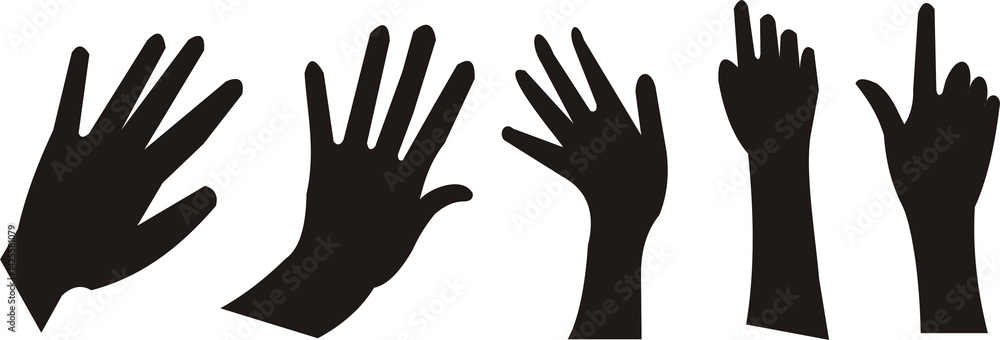 Obraz premium vector silhouette of hands