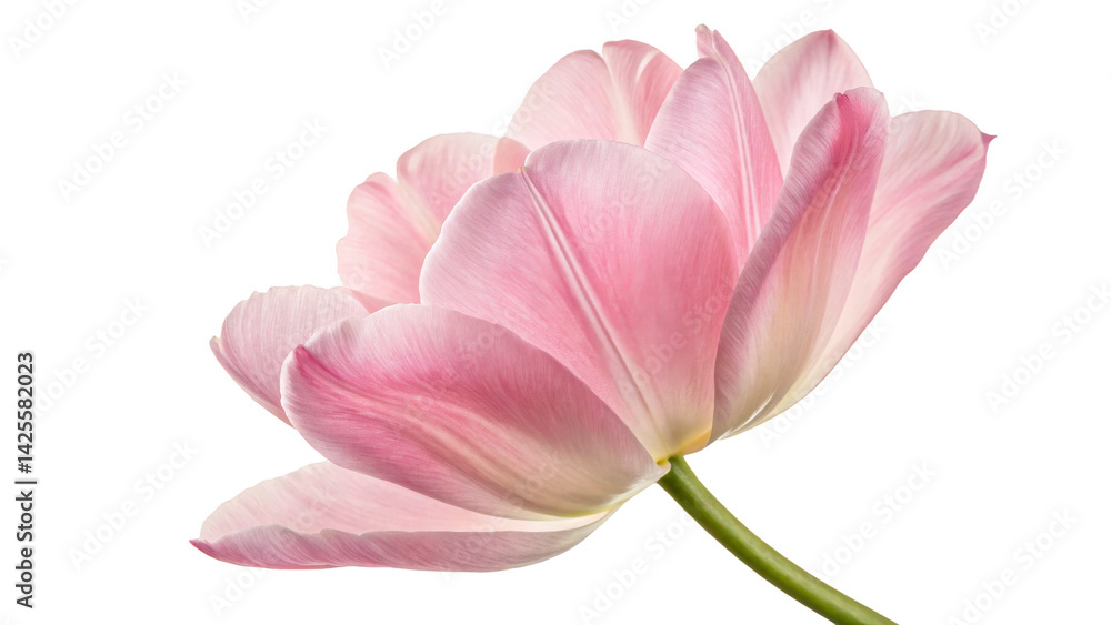 Soft pink tulip flower in full bloom with delicate petals, isolated on transparent background, high-quality PNG available for creative projects
Soft pink tulip flower in full bloom with delicate petals, isolated on transparent background, high-quality PNG available for creative projects