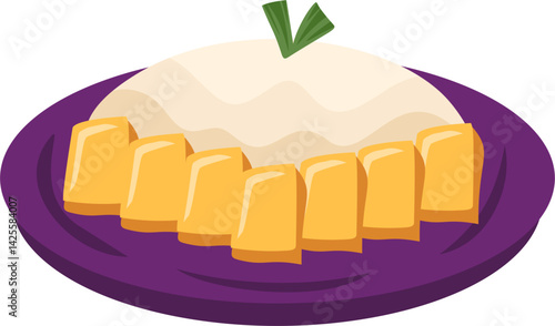 Mango sticky rice. Thai food.