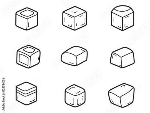 Detailed Paneer Line Art Design for Food Lovers
