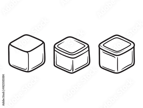 Traditional Indian Paneer Line Art Drawing for Recipes