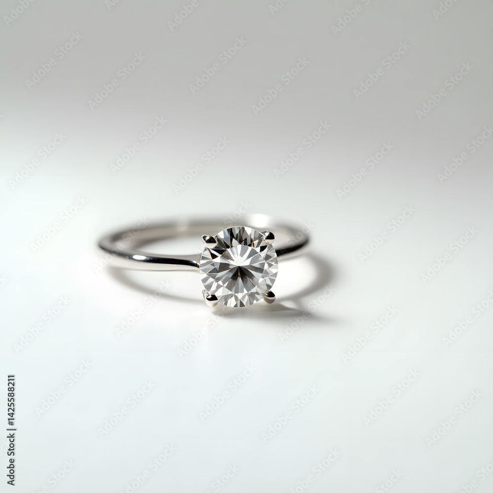 Diamond Ring on White Background – Macro Jewelry Shot Diamond Ring on White Background – Macro Jewelry Shot