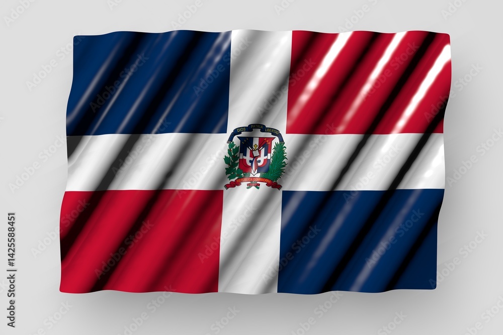 custom made wallpaper toronto digitalcute any occasion flag 3d illustration. - shining flag of Dominican Republic with big folds lying flat isolated on grey