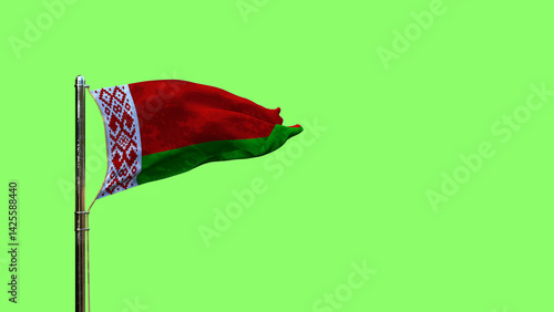 Wallpaper Mural waving flag of Belarus for national celebration on green screen, isolated - object 3D rendering Torontodigital.ca