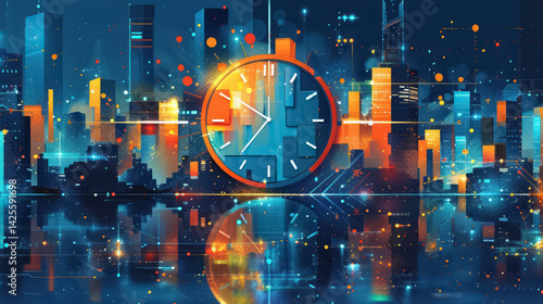 Obraz na płótnie concept of time in the business context to productivity, efficiency, and time management w salonie