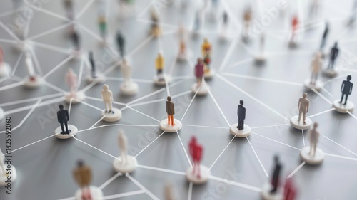 Picture symbolized people connect with social media system for entertainment or business, online community concept. Internet network technology for user to find or communicate diverse friend. AIG53.