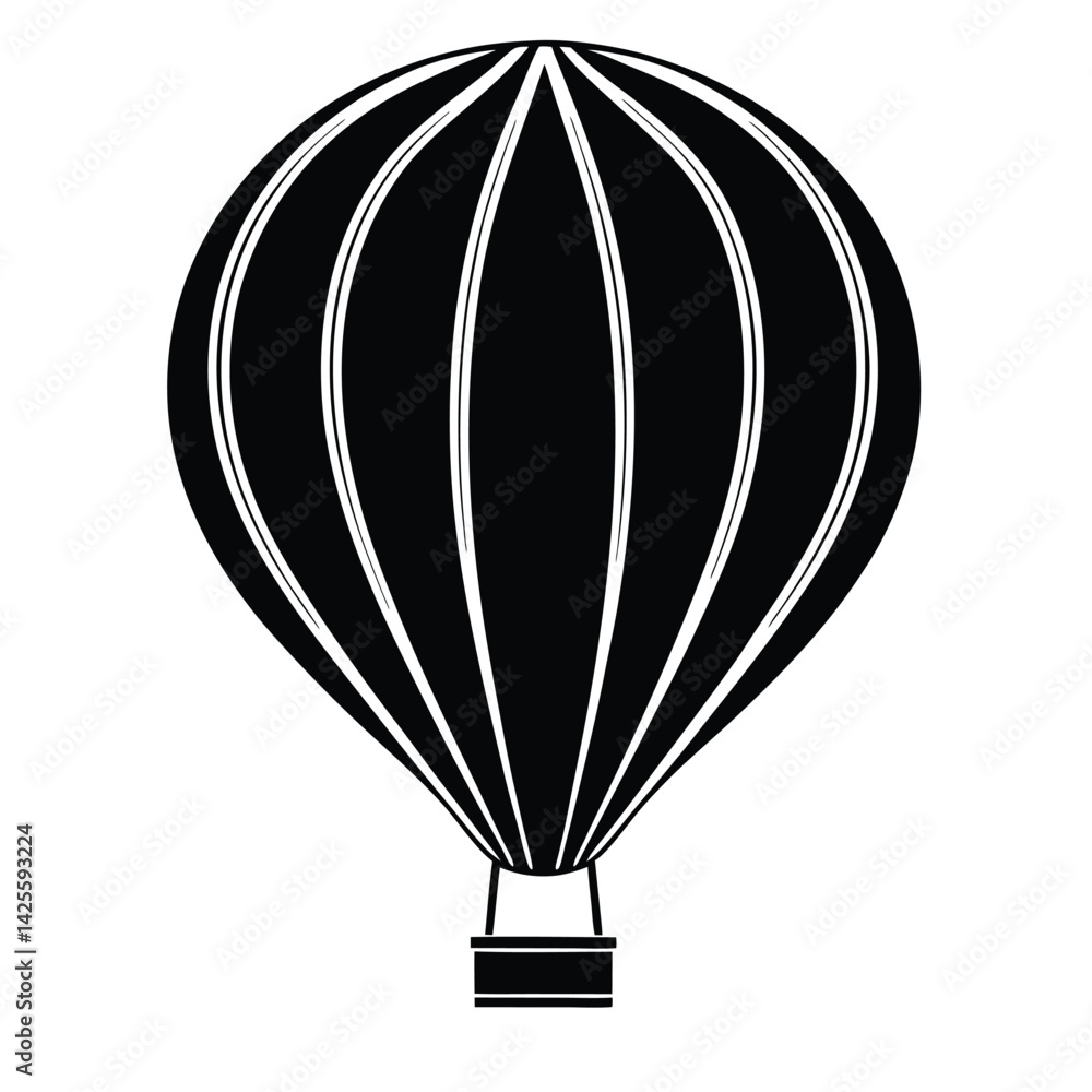 Obraz premium Hot air balloon vector silhouette
