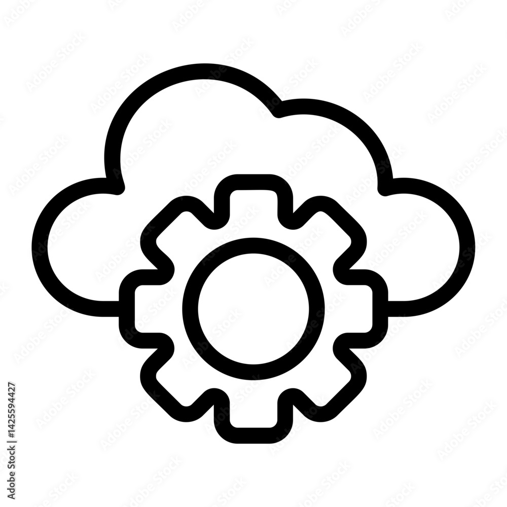 Cloud Auto Line Icon Cloud Auto Line Icon
