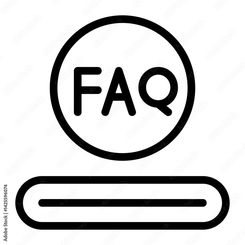 Help Button Line Icon Help Button Line Icon