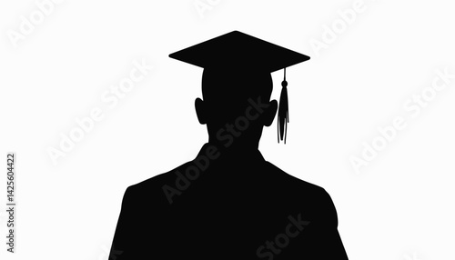 Silhouette of graduation cap in air, celebrating academic achievement