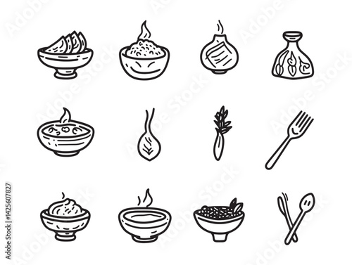 minimalist line art vector of delicious ras malai sweet