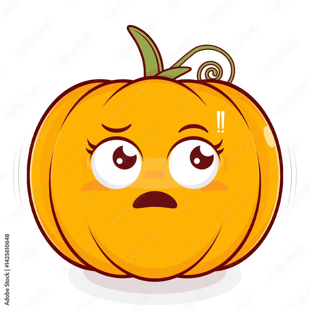 Obraz premium pumpkin doubt face cartoon cute