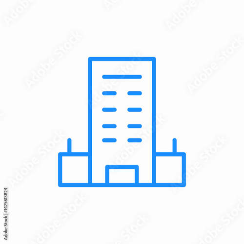 corporate office tower icon sign vector