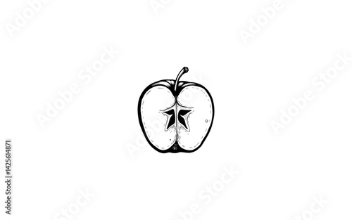 African Star Apple - AI-Generated Illustration of Round Fruit with Star Pattern