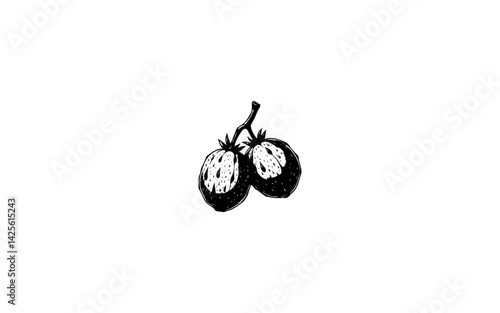 African Medlar - AI-Generated Illustration of Small Brownish Fruit with Rough Skin
