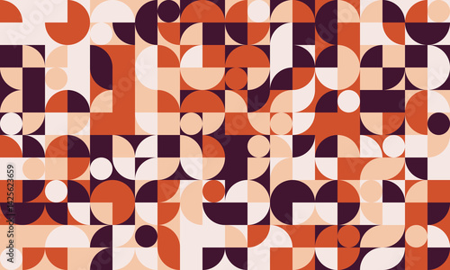 Abstract geometric pattern.  Warm earthy tones in a midcentury modern style create a sophisticated and versatile background ideal for websites, branding, or print.