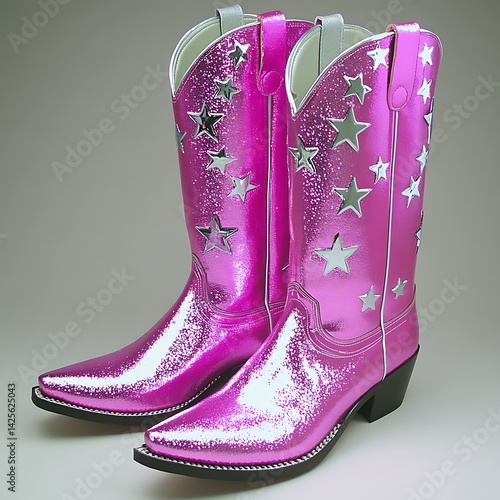 Pink Cowboy Boots, Studio Shot
