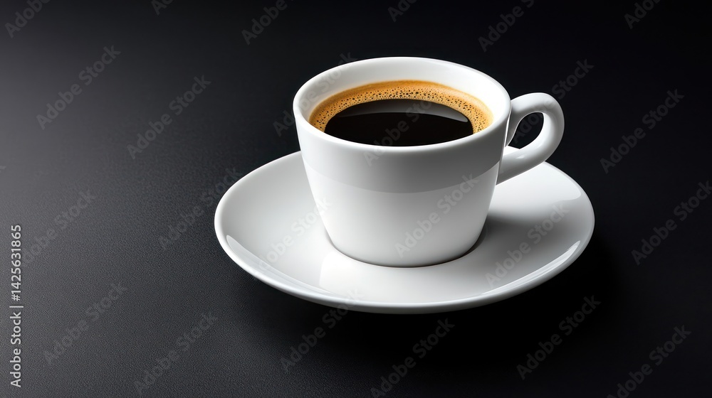 White coffee cup, espresso on dark background, close-up, still life, ready-to-drink White coffee cup, espresso on dark background, close-up, still life, ready-to-drink