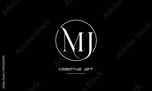 MJ, JM, M, J abstract letters logo monogram