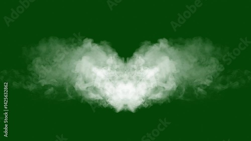 smoke intro. smoke blends together. smoke puffs out. green screen