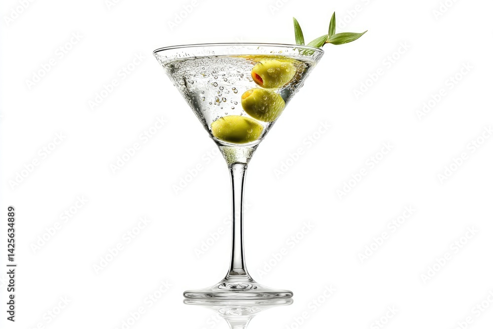 Sparkling Martini: A Crystal-Clear Cocktail with Olives Sparkling Martini: A Crystal-Clear Cocktail with Olives