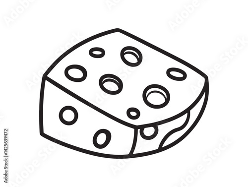 Swiss cheese sketch vector design with detailed lines