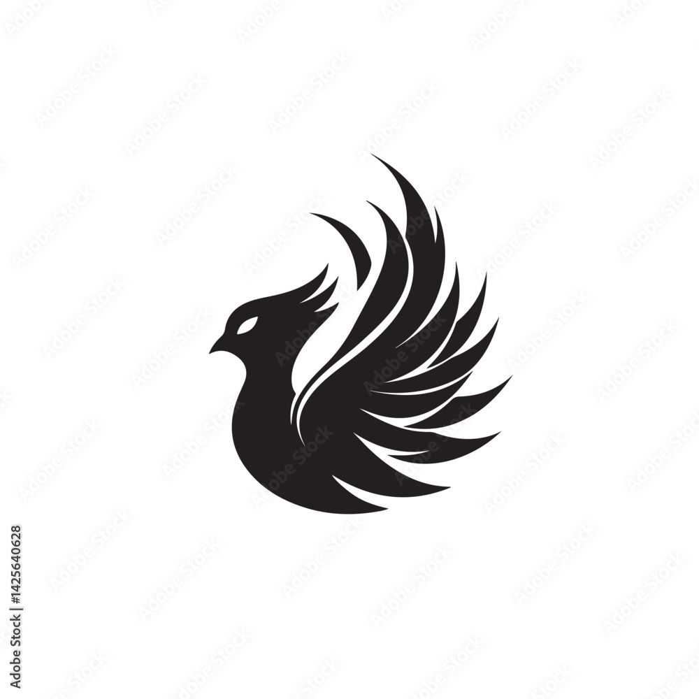 Fototapeta premium Simple Rooster Silhouette Graphic – Two Color Art