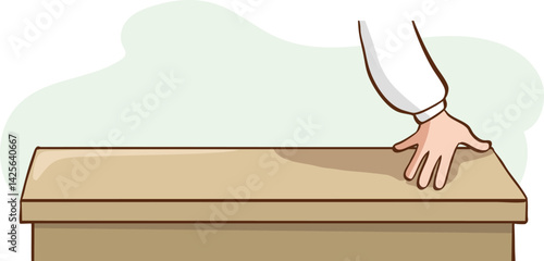 measuring the length of the table using the hand span