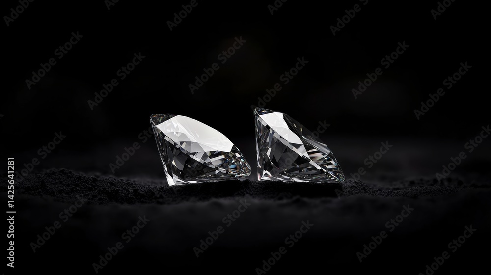 Naklejka premium Comparing round vs. pear-shaped diamonds for various jewelry pieces,