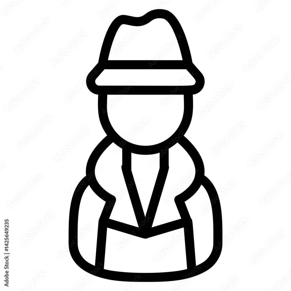 Detective Line Icon Detective Line Icon