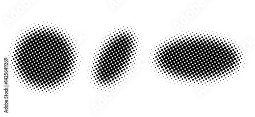 black white circular halftone dot pattern