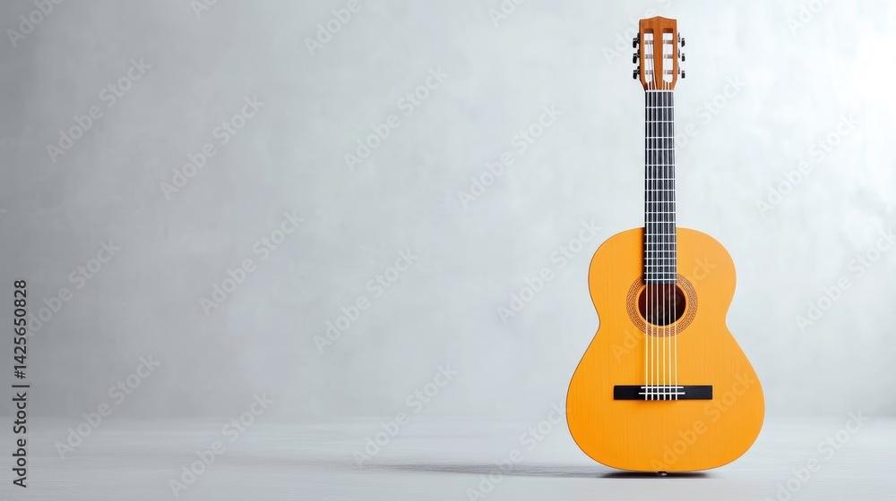 Fototapeta premium Acoustic guitar, simple, studio shot