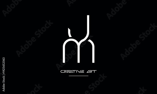 MJ, JM, M, J abstract letters logo monogram