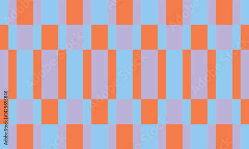 orange, blue, pink, and purple color block arrange in diamond flower block patchwork repeat seamless style design for fabric print or t-shirt paint or backdrop wall