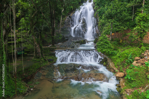 Punyaban Waterfall is a waterfall with water flowing all year round, located on Phetkasem Road, 2 kilometers from the National Park Office. It has 3 levels and is located in Mueang District, Ranong