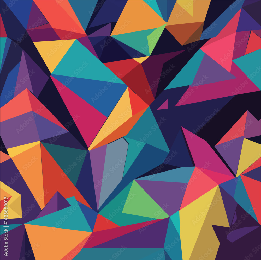 Abstract geometric patterns featuring bright colors and intricate shapes are trending for 2025 Abstract geometric patterns featuring bright colors and intricate shapes are trending for 2025